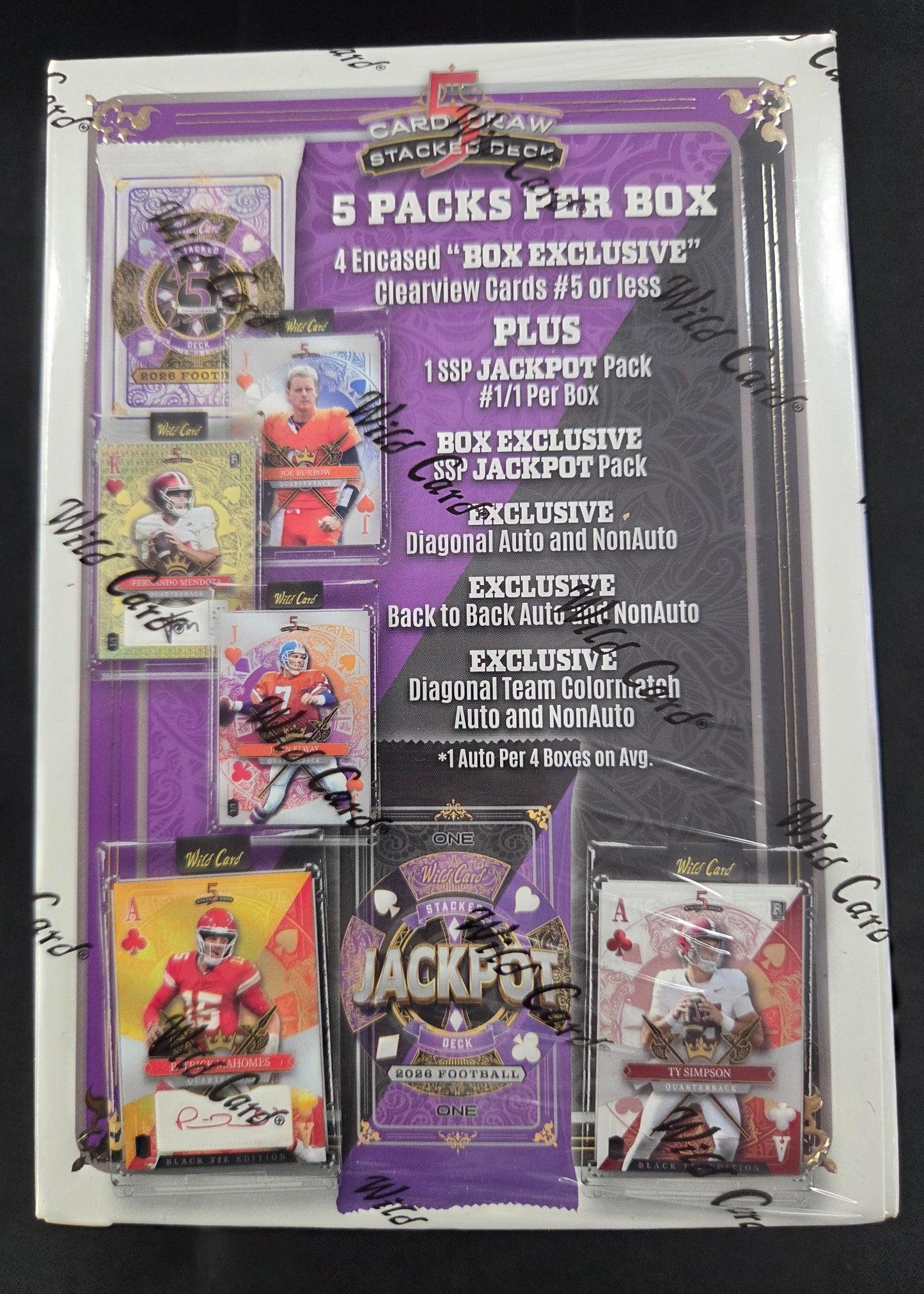 2026 Wild Card Football 5 Card Draw Stacked Deck Jumbo Box