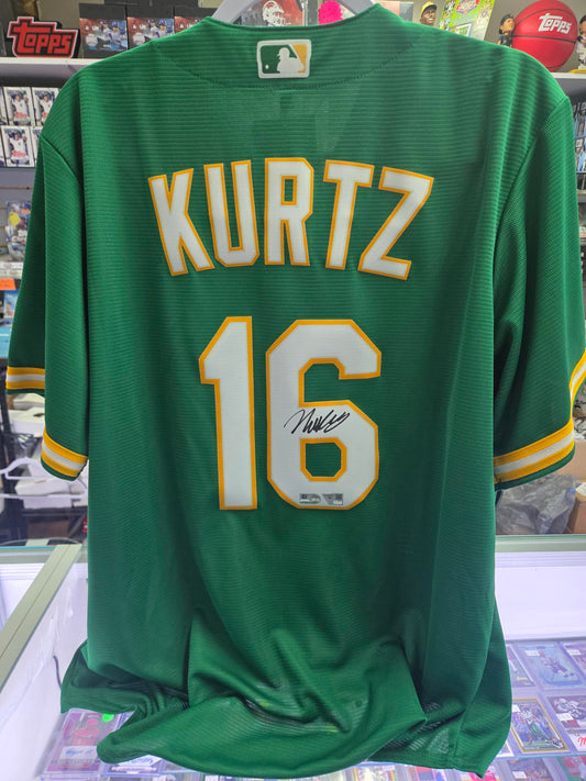 Fanatics Nike Nick Kurtz Signed Green Jersey