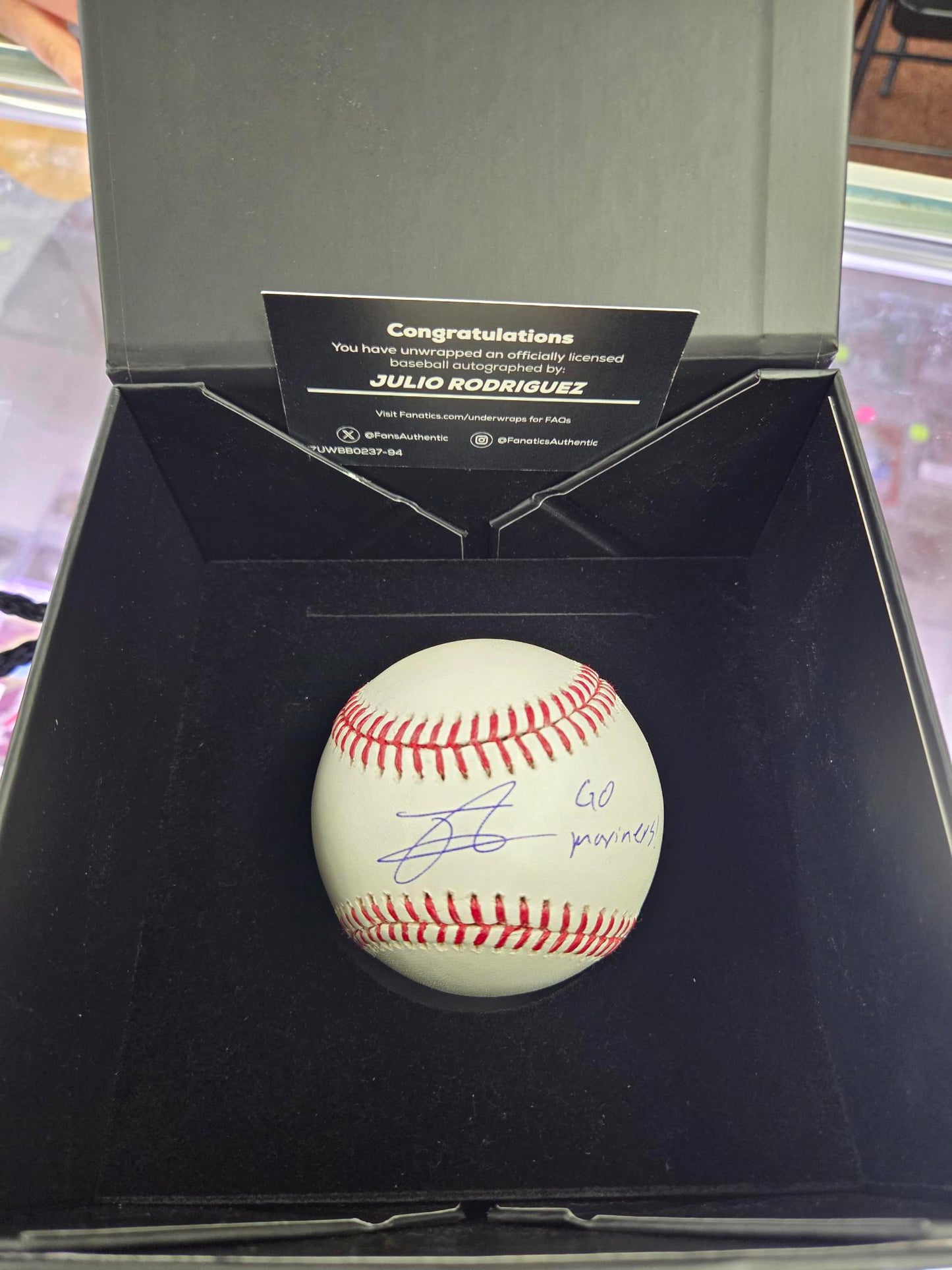 2025 Fanatics Under Wraps Julio Rodriguez Signed Baseball