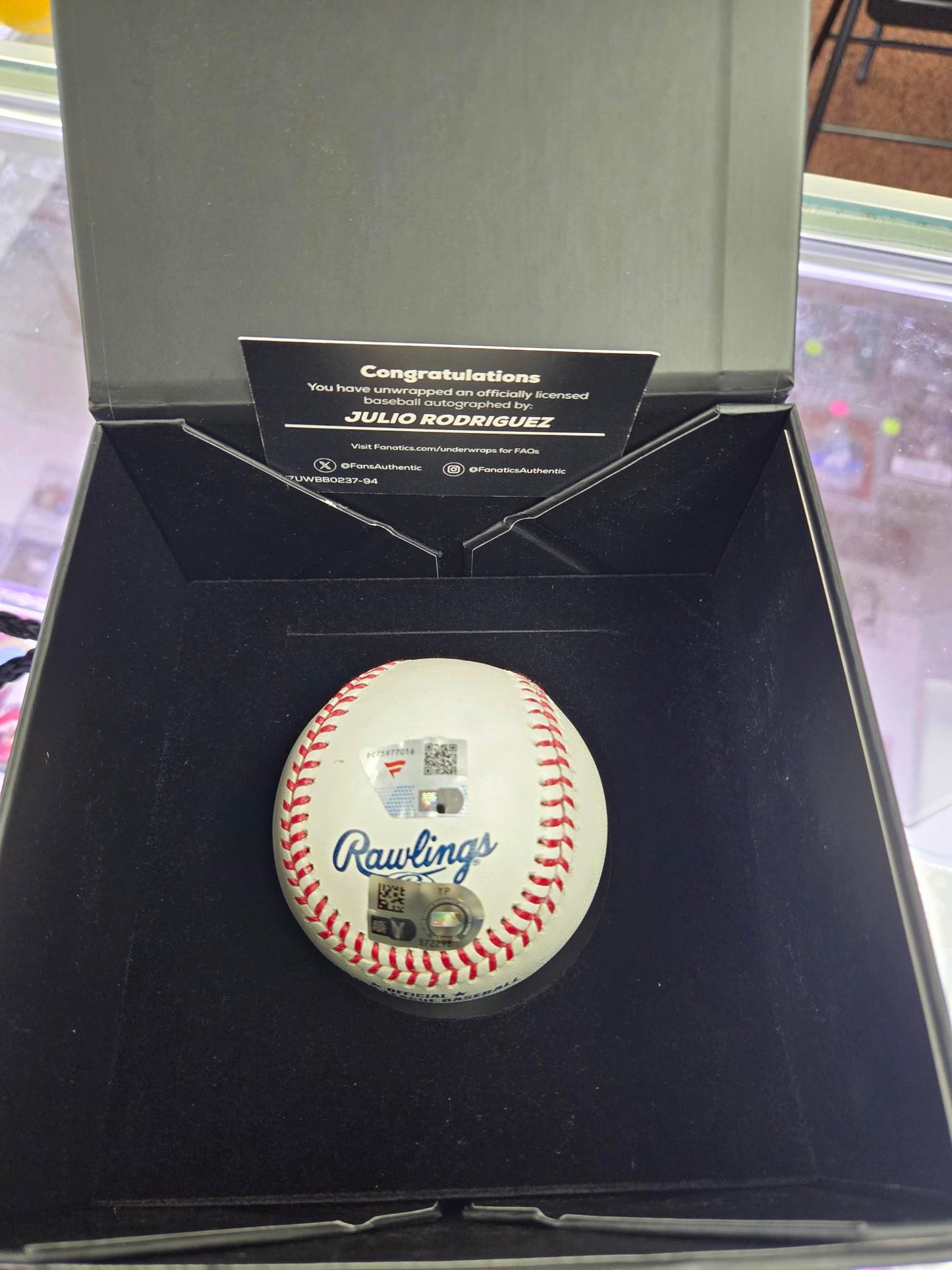 2025 Fanatics Under Wraps Julio Rodriguez Signed Baseball