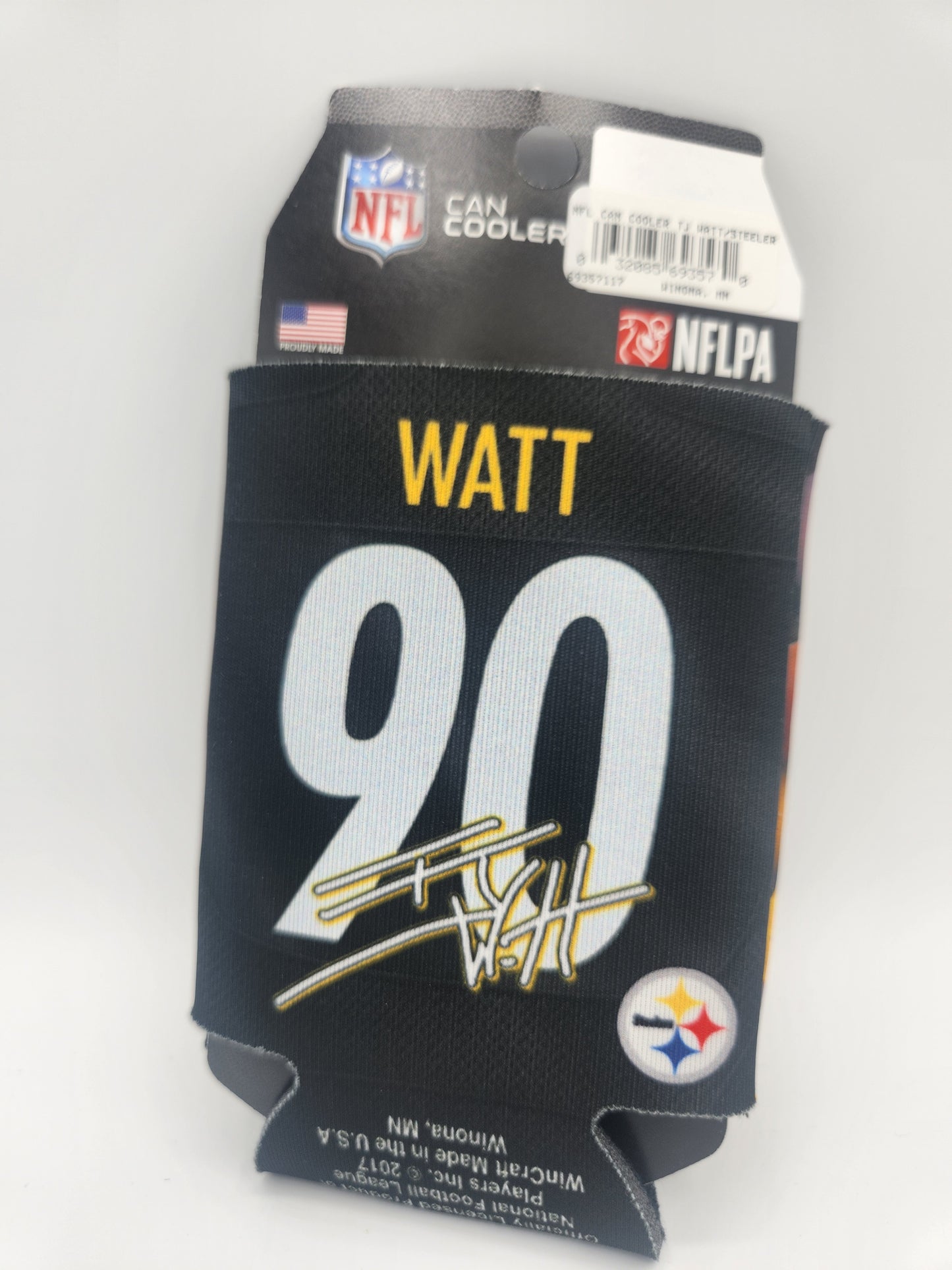 Steelers TJ Watt 2 Sided Can Cooler