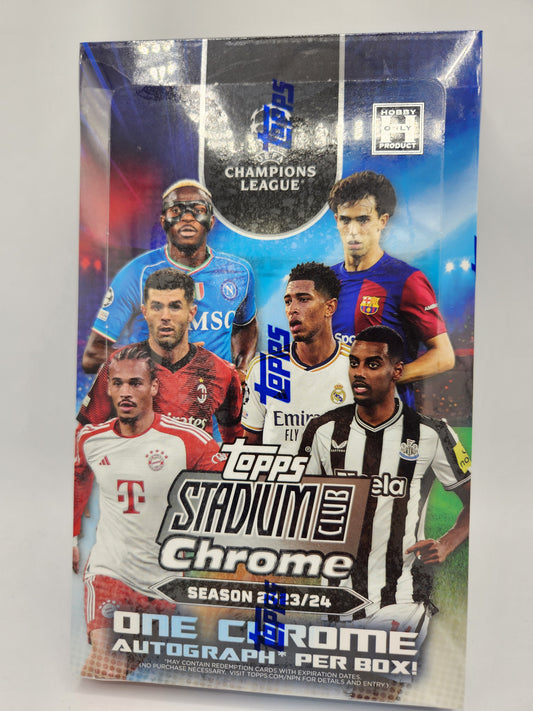 2023-24 Topps Stadium Club Chrome UEFA Champions League Soccer Hobby Box